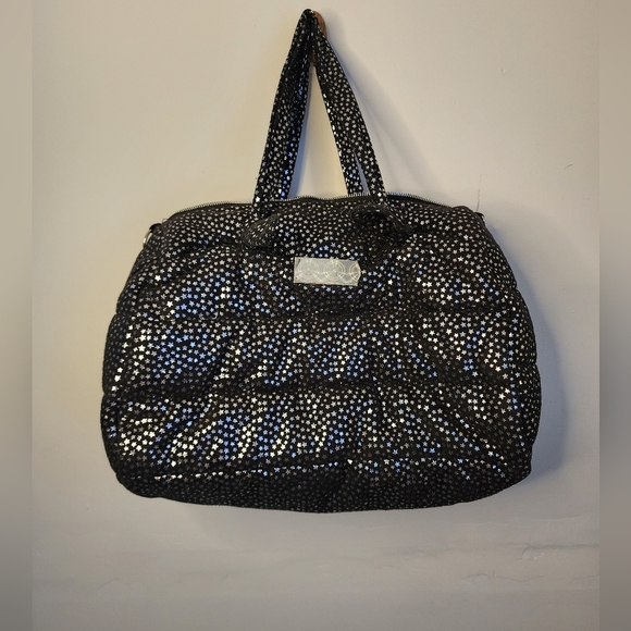Justice overnight bag black with silver stars - Picture 1 of 4